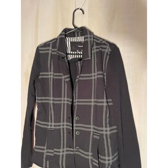 Hurley women's‎ black and white patterned blazer jacket, size medium - Picture 10 of 16